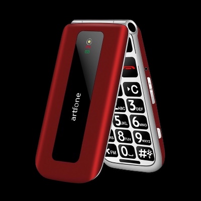 Telefon na tipke Artfone F20 preklop crveni
