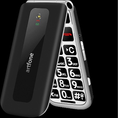 Telefon na tipke Artfone F20 preklop crni